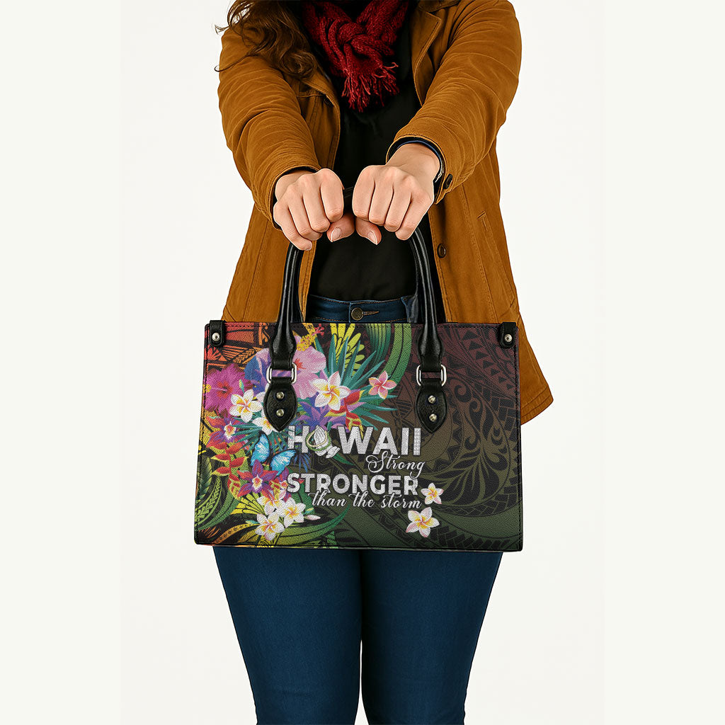 Hawaii Strong Leather Bag Polynesian Tribal Tropical Flowers LT05 - Polynesian Pride