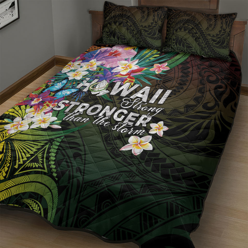 Hawaii Strong Quilt Bed Set Polynesian Tribal Tropical Flowers LT05 - Polynesian Pride
