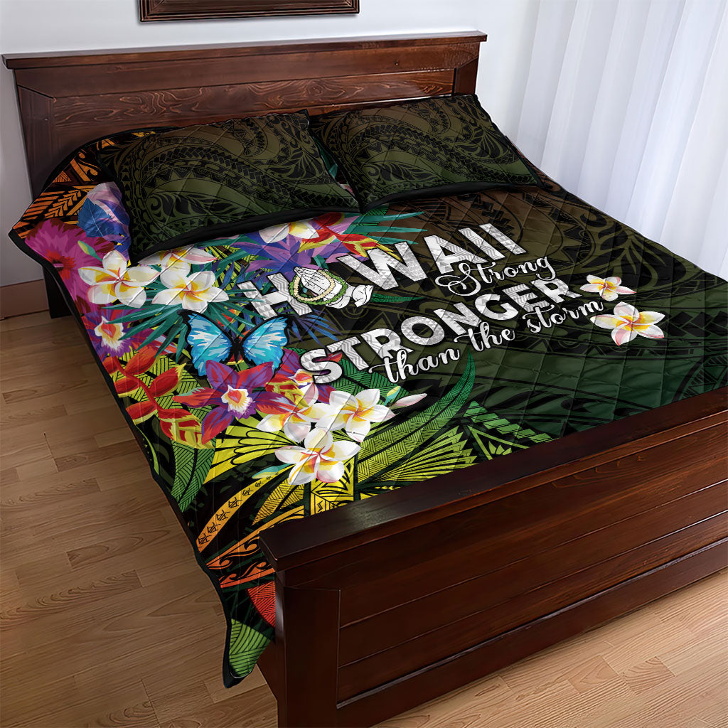 Hawaii Strong Quilt Bed Set Polynesian Tribal Tropical Flowers LT05 - Polynesian Pride