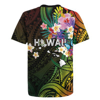 Hawaii Strong Rugby Jersey Polynesian Tribal Tropical Flowers LT05 - Polynesian Pride
