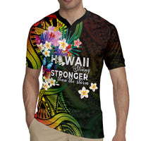 Hawaii Strong Rugby Jersey Polynesian Tribal Tropical Flowers LT05 - Polynesian Pride