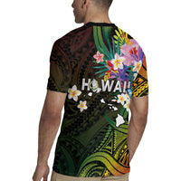 Hawaii Strong Rugby Jersey Polynesian Tribal Tropical Flowers LT05 - Polynesian Pride