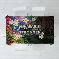 Hawaii Strong Tablecloth Polynesian Tribal Tropical Flowers LT05 Black - Polynesian Pride