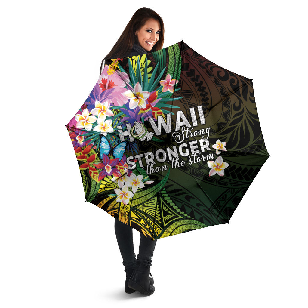 Hawaii Strong Umbrella Polynesian Tribal Tropical Flowers LT05 - Polynesian Pride