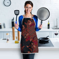 Indonesian Parang Batik Apron Red Floral Pattern
