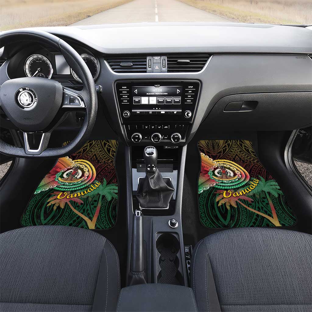 Vanuatu Espiritu Santo Island Car Mats Beach Landscape LT05 Set 2pcs - Front Black - Polynesian Pride