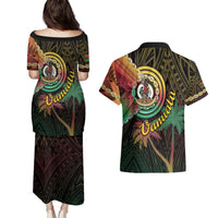 Vanuatu Espiritu Santo Island Couples Matching Puletasi and Hawaiian Shirt Beach Landscape LT05 - Polynesian Pride