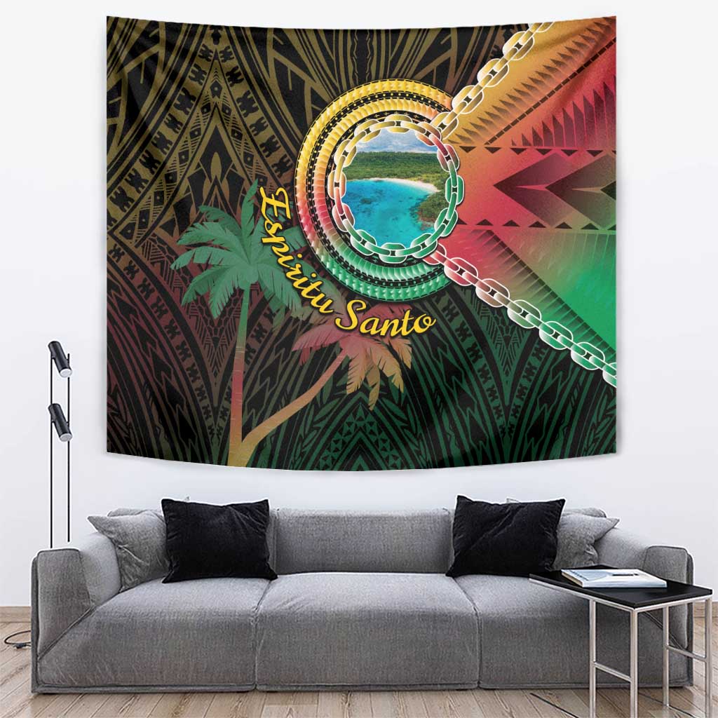 Vanuatu Espiritu Santo Island Tapestry Beach Landscape LT05 Black - Polynesian Pride