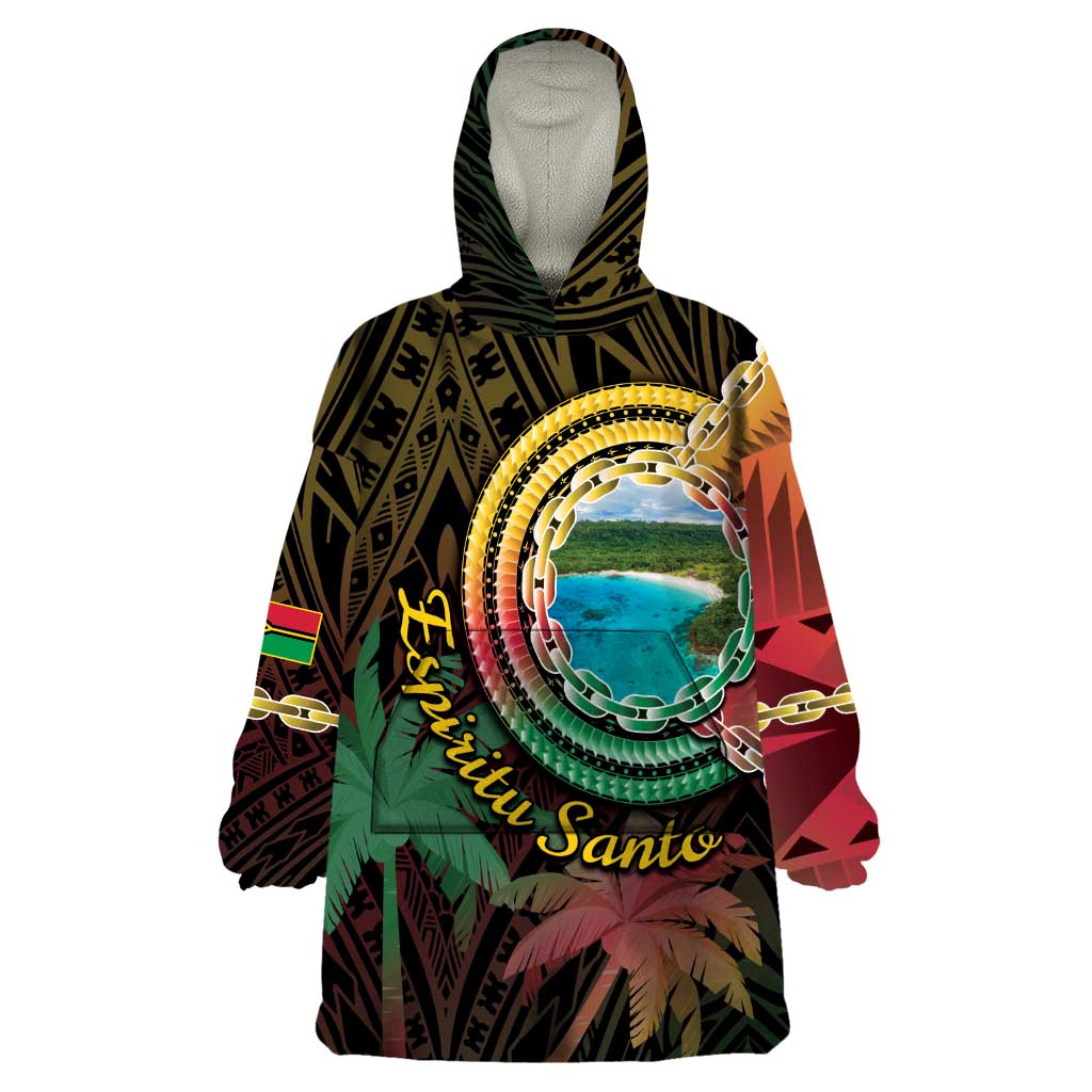 Vanuatu Espiritu Santo Island Wearable Blanket Hoodie Beach Landscape