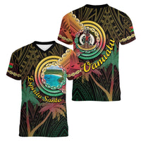 Vanuatu Espiritu Santo Island Women V-Neck T-Shirt - Beach Landscape LT05 - Polynesian Pride