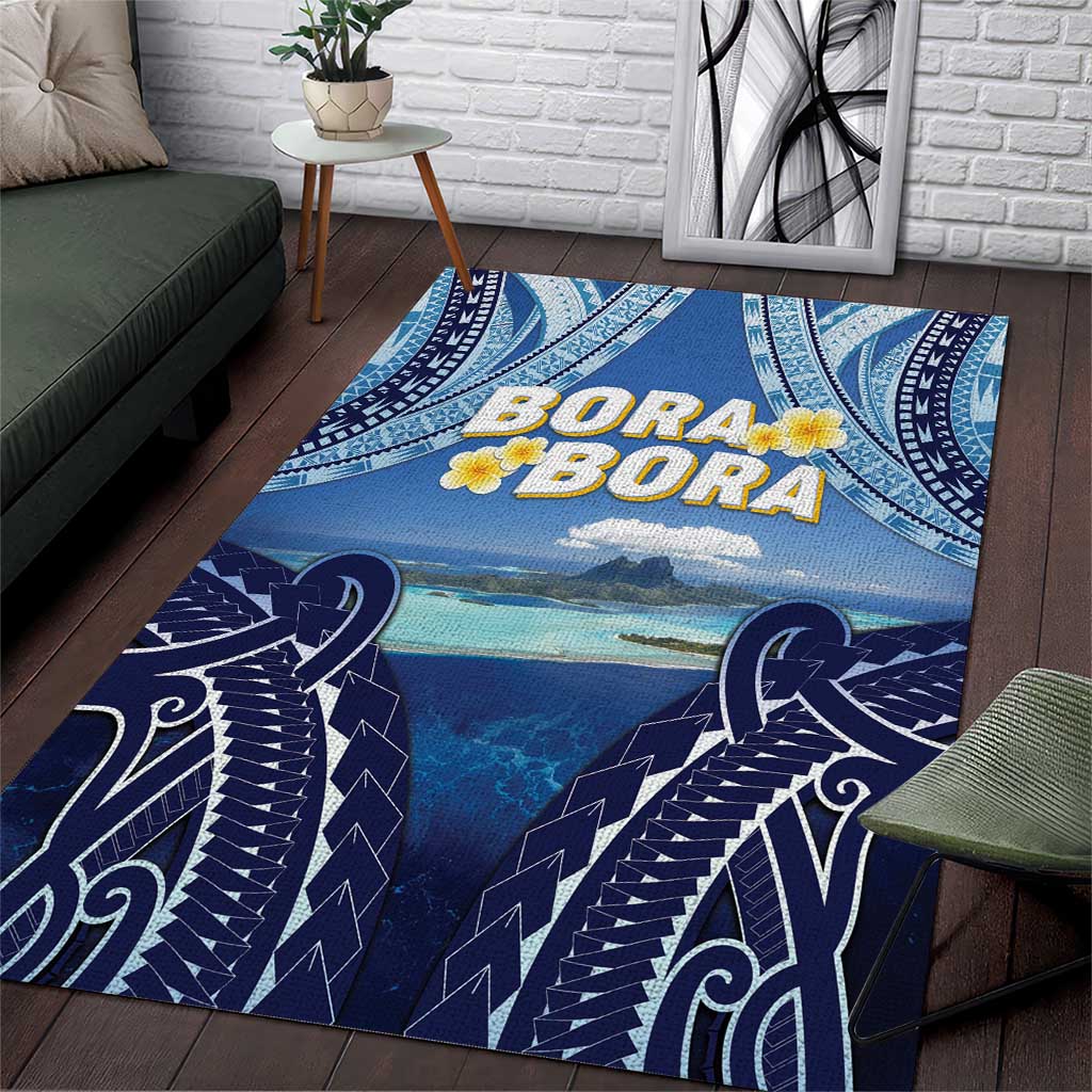 French Polynesia Bora Bora Area Rug Beach Landscape Polynesian Style