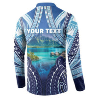 Personalised French Polynesia Bora Bora Button Sweatshirt Beach Landscape Polynesian Style LT05 - Polynesian Pride