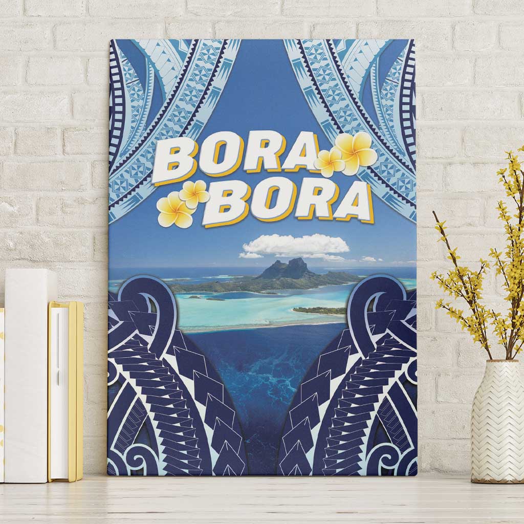 French Polynesia Bora Bora Canvas Wall Art Beach Landscape Polynesian Style LT05 Without Frame Blue - Polynesian Pride