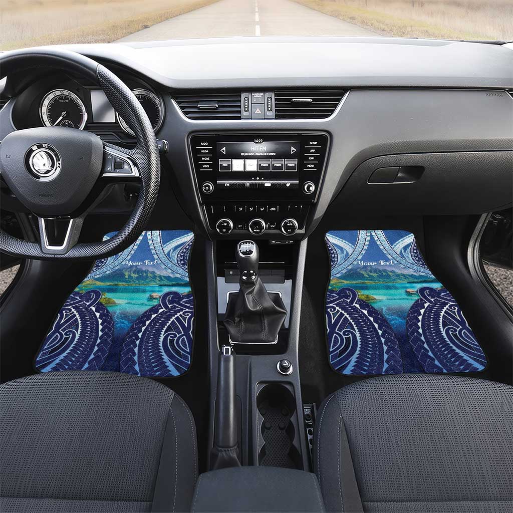 French Polynesia Bora Bora Car Mats Beach Landscape Polynesian Style LT05 Set 2pcs - Front Blue - Polynesian Pride