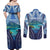 Personalised French Polynesia Bora Bora Couples Matching Off Shoulder Maxi Dress and Long Sleeve Button Shirt Beach Landscape Polynesian Style