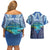 Personalised French Polynesia Bora Bora Couples Matching Off Shoulder Short Dress and Hawaiian Shirt Beach Landscape Polynesian Style