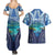 Personalised French Polynesia Bora Bora Couples Matching Summer Maxi Dress and Hawaiian Shirt Beach Landscape Polynesian Style