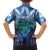 Personalised French Polynesia Bora Bora Family Matching Off The Shoulder Long Sleeve Dress and Hawaiian Shirt Beach Landscape Polynesian Style