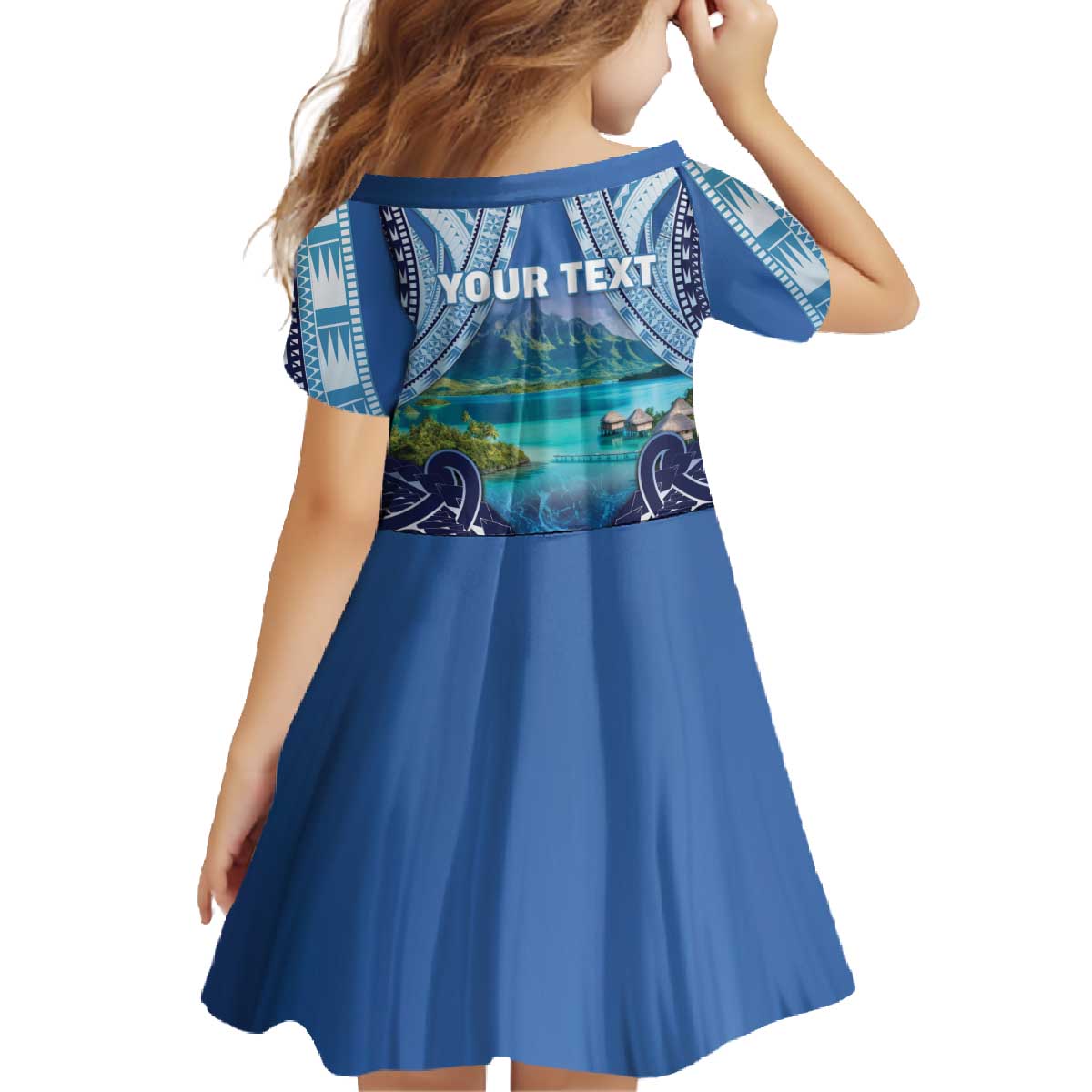Personalised French Polynesia Bora Bora Family Matching Off The Shoulder Long Sleeve Dress and Hawaiian Shirt Beach Landscape Polynesian Style LT05 - Polynesian Pride