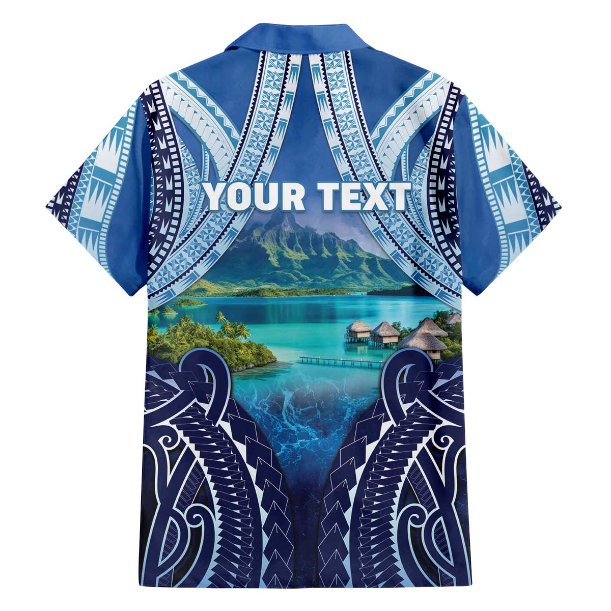 Personalised French Polynesia Bora Bora Family Matching Off The Shoulder Long Sleeve Dress and Hawaiian Shirt Beach Landscape Polynesian Style LT05 - Polynesian Pride
