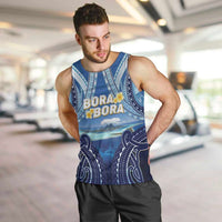 Personalised French Polynesia Bora Bora Men Tank Top Beach Landscape Polynesian Style LT05 Blue - Polynesian Pride