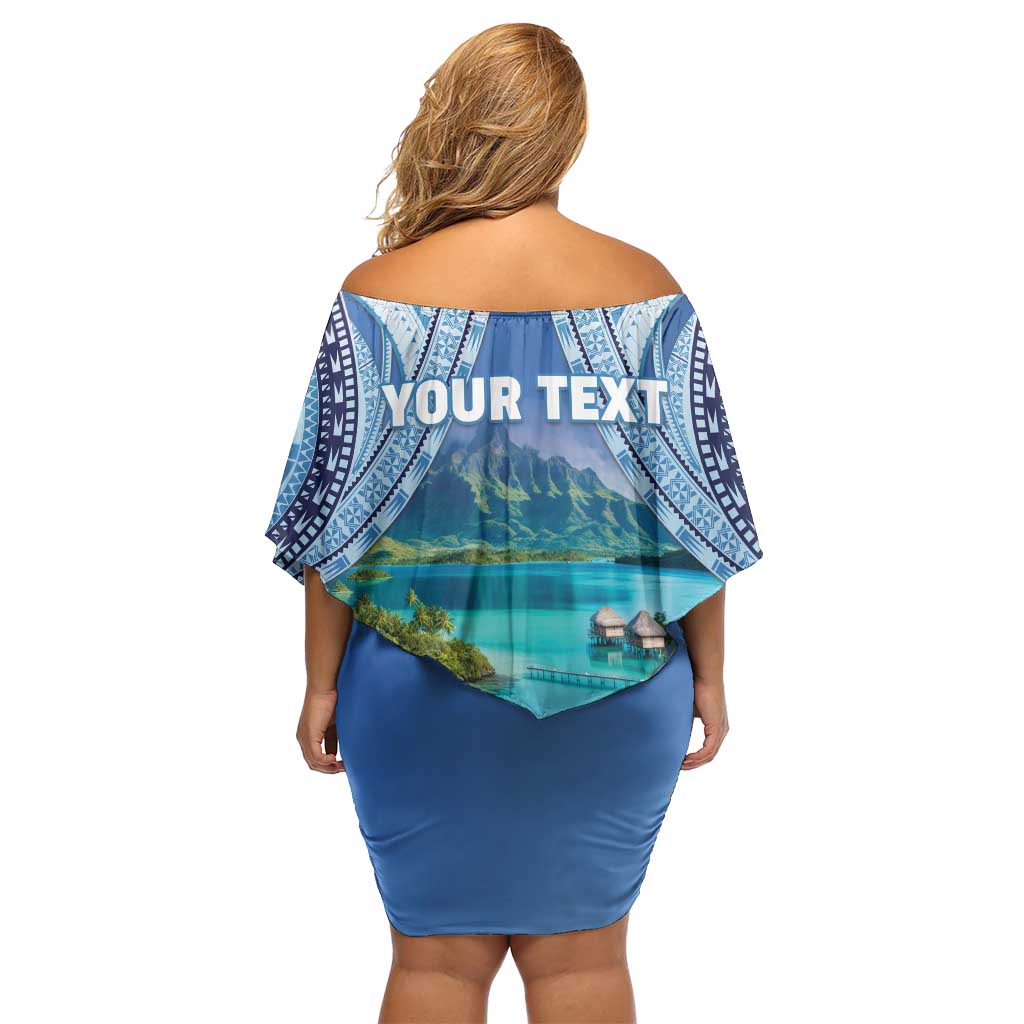 Personalised French Polynesia Bora Bora Off Shoulder Short Dress Beach Landscape Polynesian Style LT05 - Polynesian Pride
