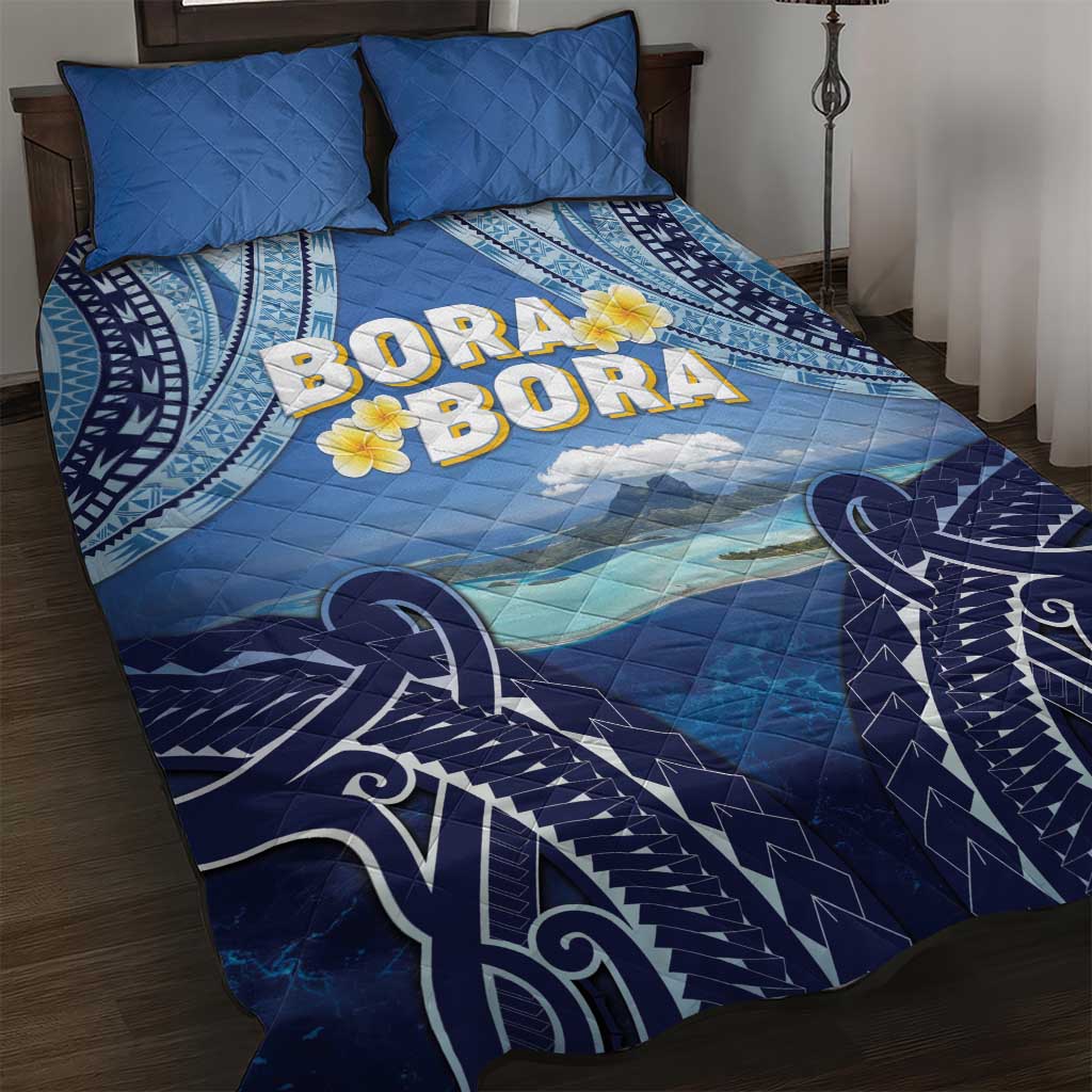 French Polynesia Bora Bora Quilt Bed Set Beach Landscape Polynesian Style