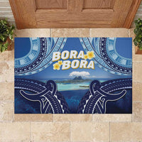 French Polynesia Bora Bora Rubber Doormat Beach Landscape Polynesian Style LT05 Blue - Polynesian Pride
