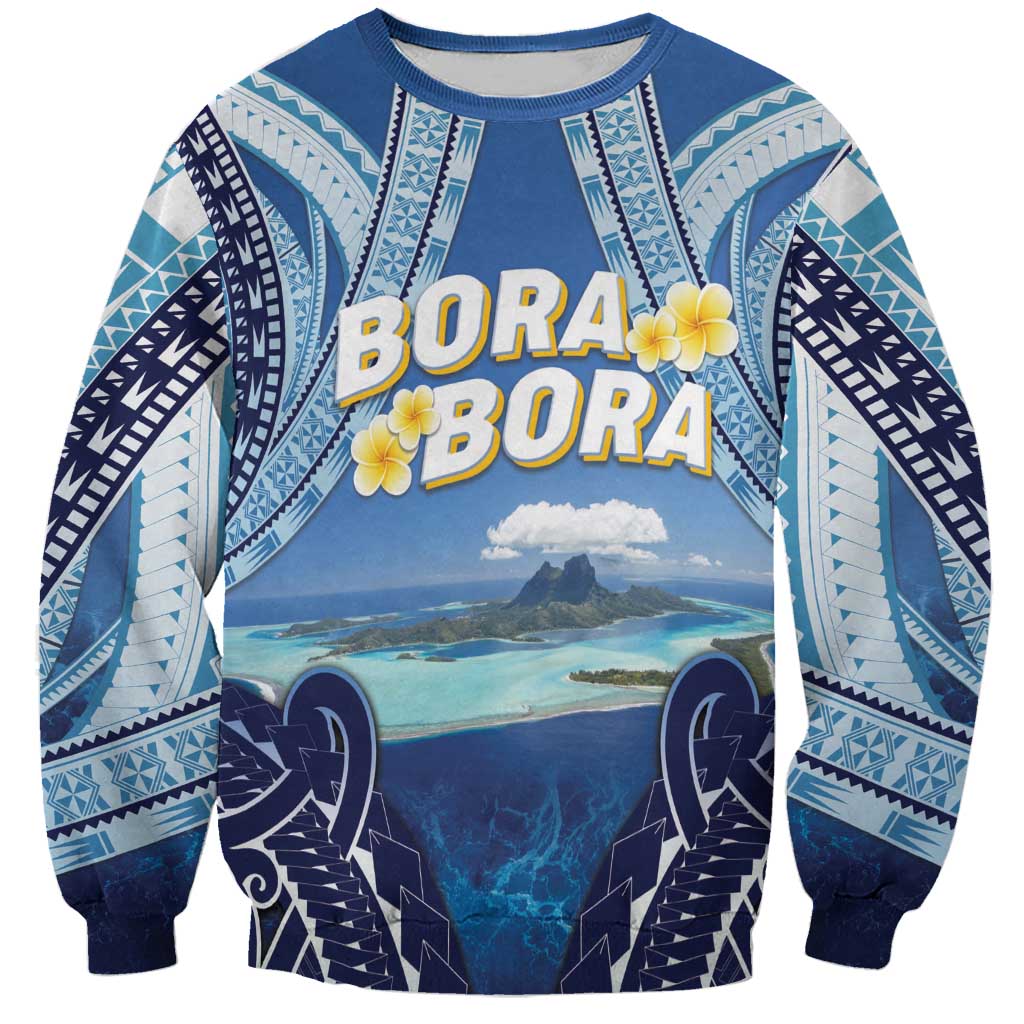 Personalised French Polynesia Bora Bora Sweatshirt Beach Landscape Polynesian Style