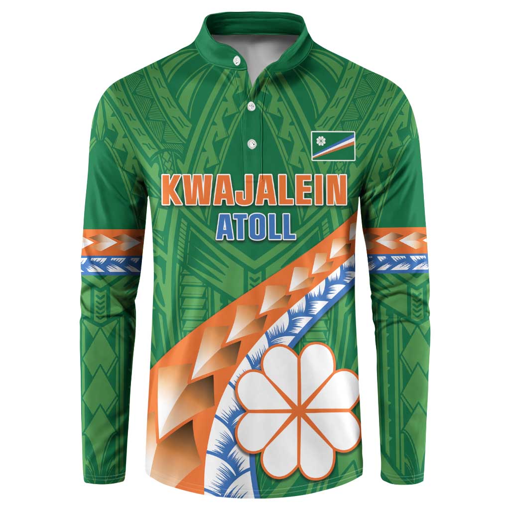 Personalised Marshall Islands Kwajalein Atoll Button Sweatshirt Polynesian Tribal Tattoo