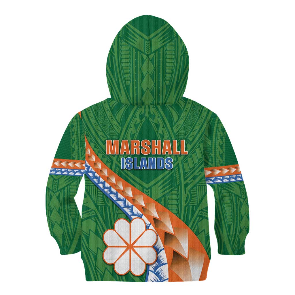 Personalised Marshall Islands Kwajalein Atoll Kid Hoodie Polynesian Tribal Tattoo