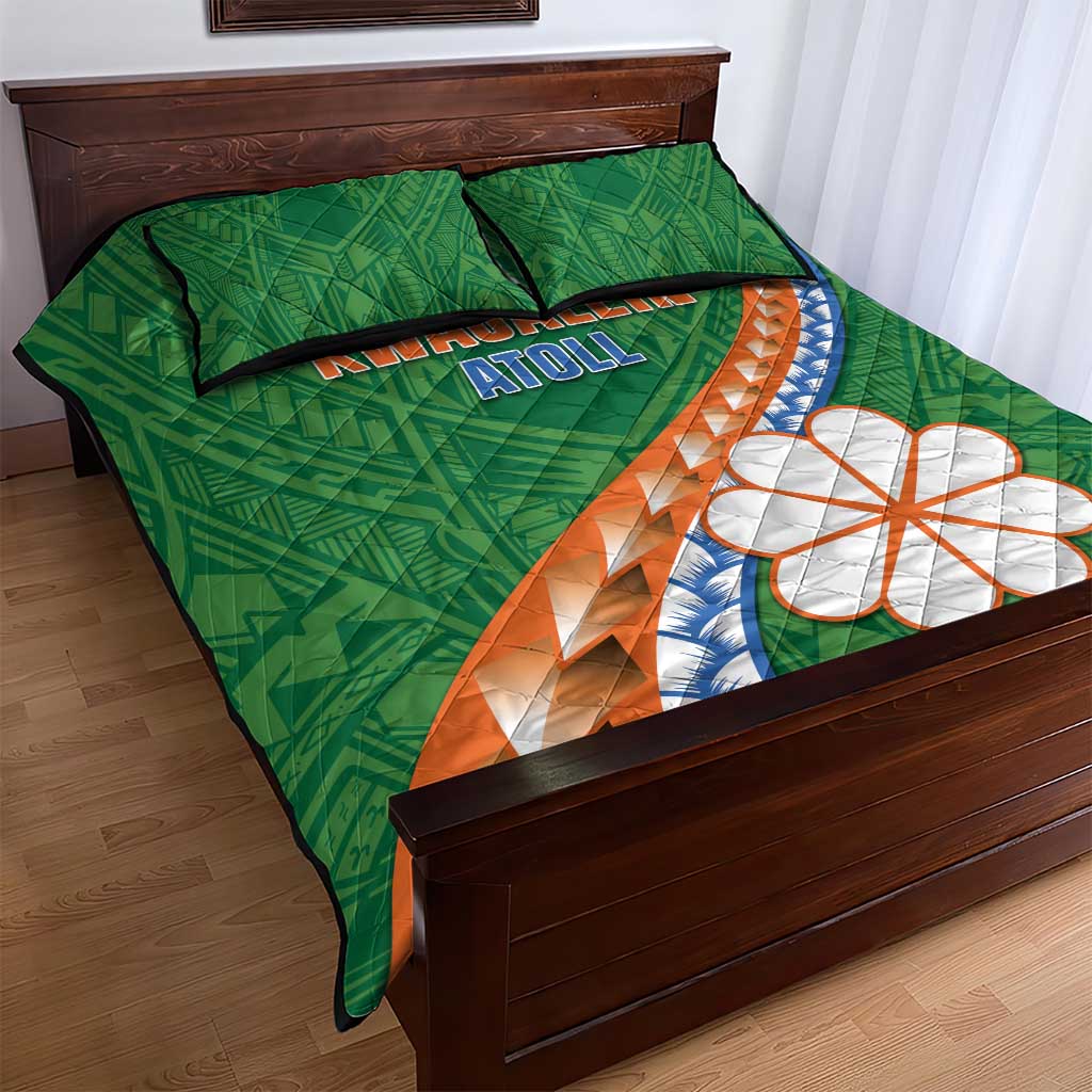 Marshall Islands Kwajalein Atoll Quilt Bed Set Polynesian Tribal Tattoo