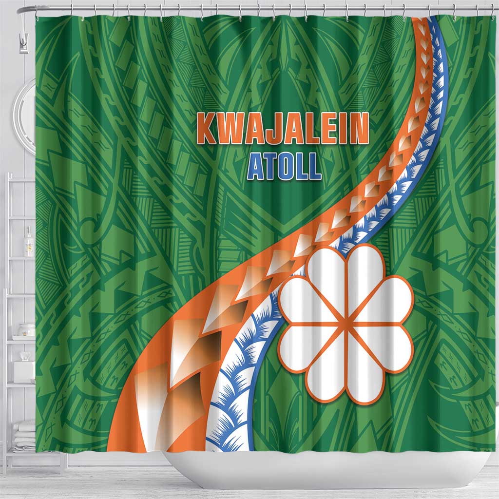 Marshall Islands Kwajalein Atoll Shower Curtain Polynesian Tribal Tattoo