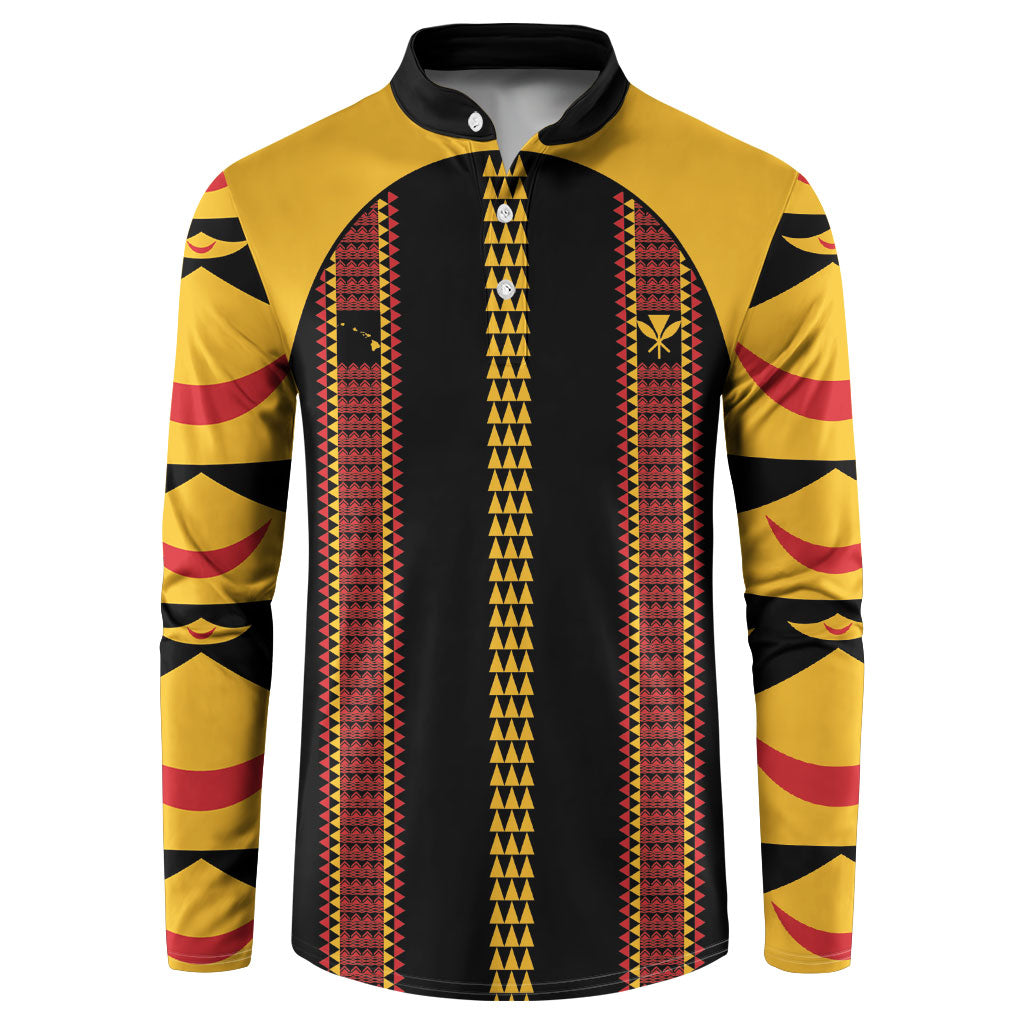 Hawaii Ahu Ula Inspired Button Sweatshirt Black Version