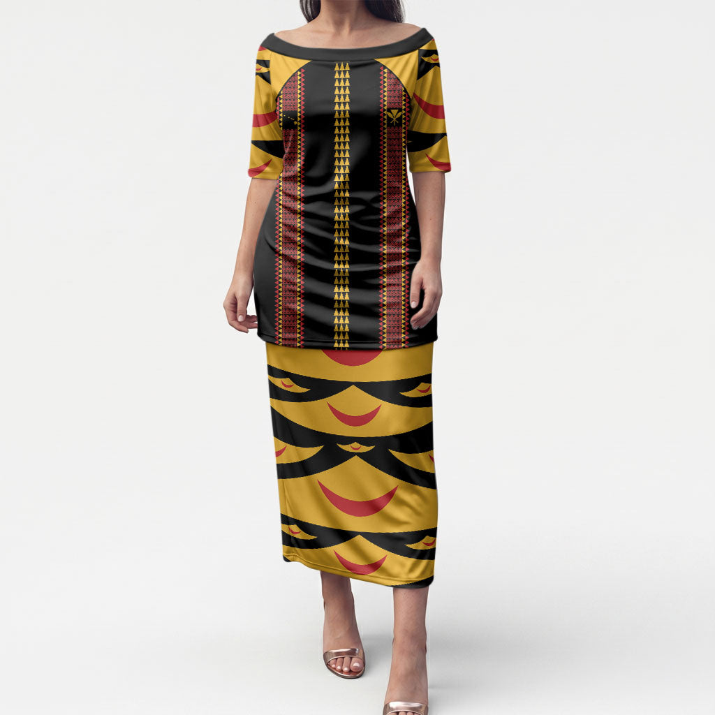 Hawaii Ahu Ula Inspired Puletasi Black Version
