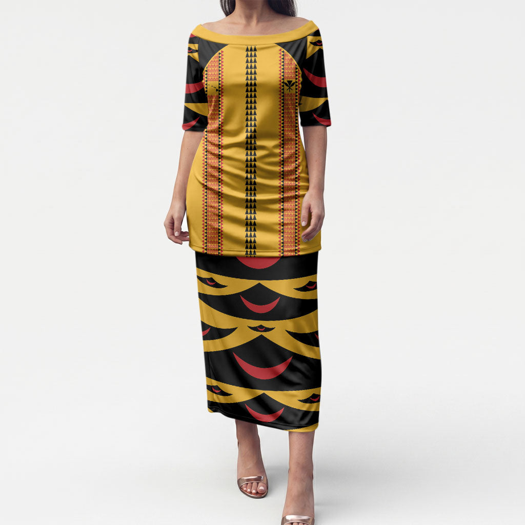 Hawaii Ahu Ula Inspired Puletasi Yellow Version