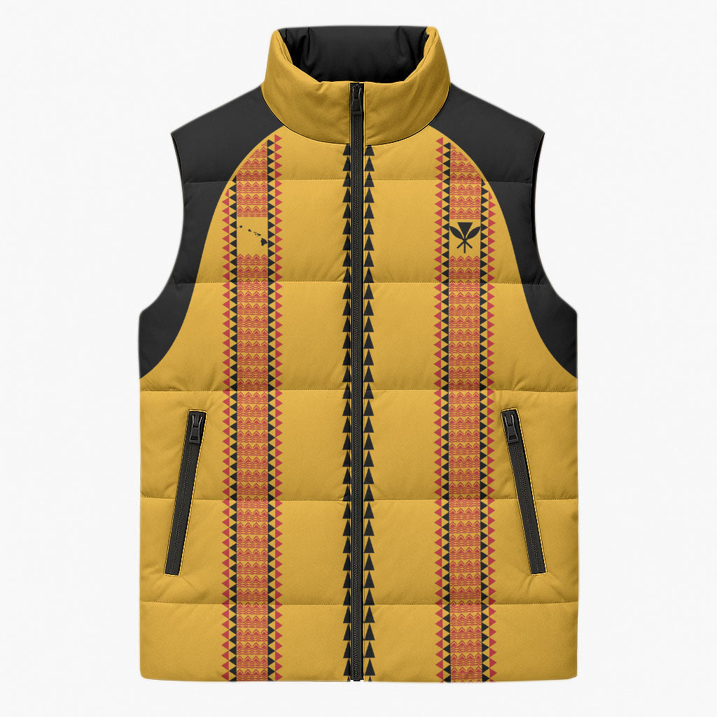 Hawaii Ahu Ula Inspired Sleeveless Puffer Jacket Yellow Version