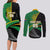 Custom New Zealand And South Africa Rugby Couples Matching Long Sleeve Bodycon Dress and Long Sleeve Button Shirt 2023 Springboks Combine All Black Silver Fern LT05 - Polynesian Pride