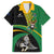 Custom New Zealand And South Africa Rugby Family Matching Long Sleeve Bodycon Dress and Hawaiian Shirt 2023 Springboks Combine All Black Silver Fern LT05 Dad's Shirt - Short Sleeve Green - Polynesian Pride