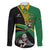 Custom New Zealand And South Africa Rugby Family Matching Mermaid Dress and Hawaiian Shirt 2023 Springboks Combine All Black Silver Fern LT05 Dad's Shirt - Long Sleeve Green - Polynesian Pride