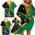 Custom New Zealand And South Africa Rugby Family Matching Off Shoulder Short Dress and Hawaiian Shirt 2023 Springboks Combine All Black Silver Fern LT05 - Polynesian Pride