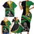 Custom New Zealand And South Africa Rugby Family Matching Short Sleeve Bodycon Dress and Hawaiian Shirt 2023 Springboks Combine All Black Silver Fern LT05 - Polynesian Pride