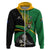 Custom New Zealand And South Africa Rugby Hoodie 2023 Springboks Combine All Black Silver Fern LT05 Zip Hoodie Green - Polynesian Pride