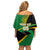 Custom New Zealand And South Africa Rugby Off Shoulder Short Dress 2023 Springboks Combine All Black Silver Fern LT05 - Polynesian Pride