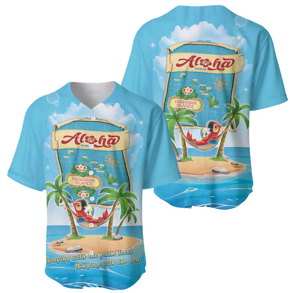Aloha Hawaii Baseball Jersey Funny Macaw Parrot Tropical Vibe