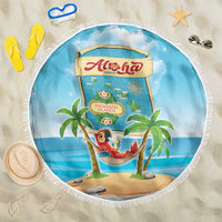 Aloha Hawaii Beach Blanket Funny Macaw Parrot Tropical Vibe LT05 One Size 150cm Blue - Polynesian Pride