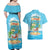 Aloha Hawaii Couples Matching Off Shoulder Maxi Dress and Hawaiian Shirt Funny Macaw Parrot Tropical Vibe