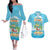 Aloha Hawaii Couples Matching Off The Shoulder Long Sleeve Dress and Hawaiian Shirt Funny Macaw Parrot Tropical Vibe