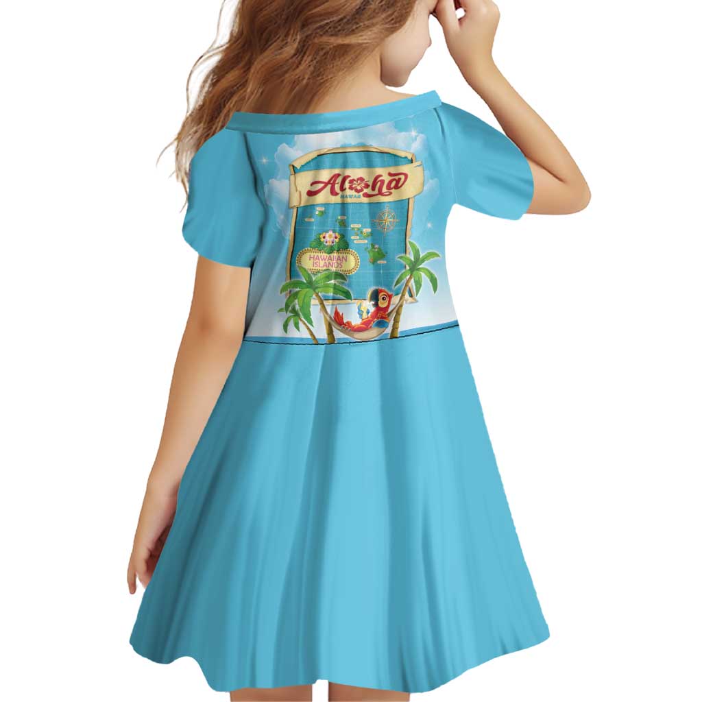 Aloha Hawaii Family Matching Off Shoulder Short Dress and Hawaiian Shirt Funny Macaw Parrot Tropical Vibe
