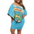 Aloha Hawaii Family Matching Off Shoulder Short Dress and Hawaiian Shirt Funny Macaw Parrot Tropical Vibe